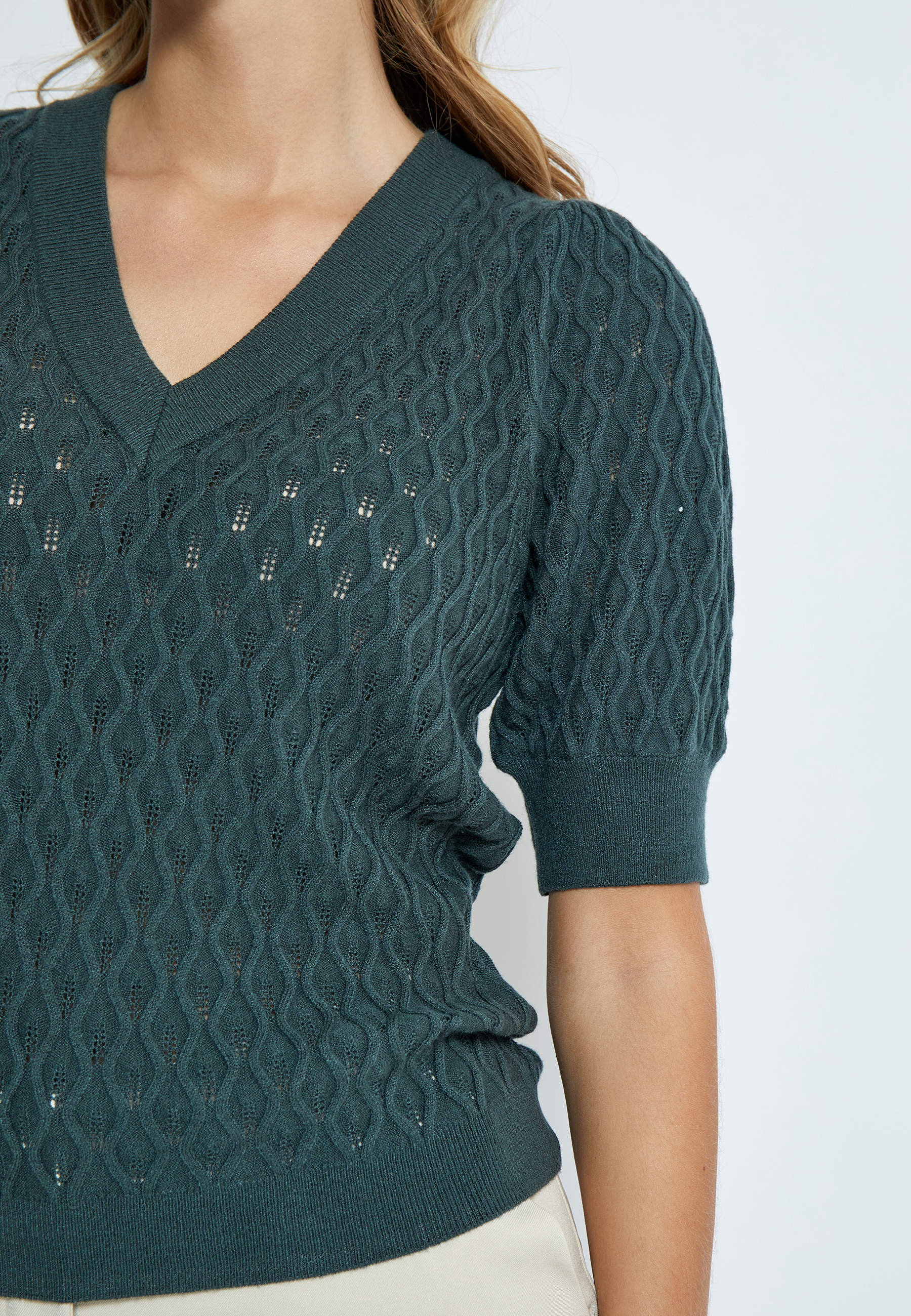 PCRosalia Strik T-shirt - Grøn