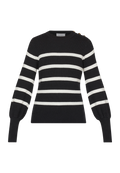 Hani-Stripe Blouse - Black
