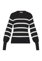 Hani-Stripe Bluse - Sort