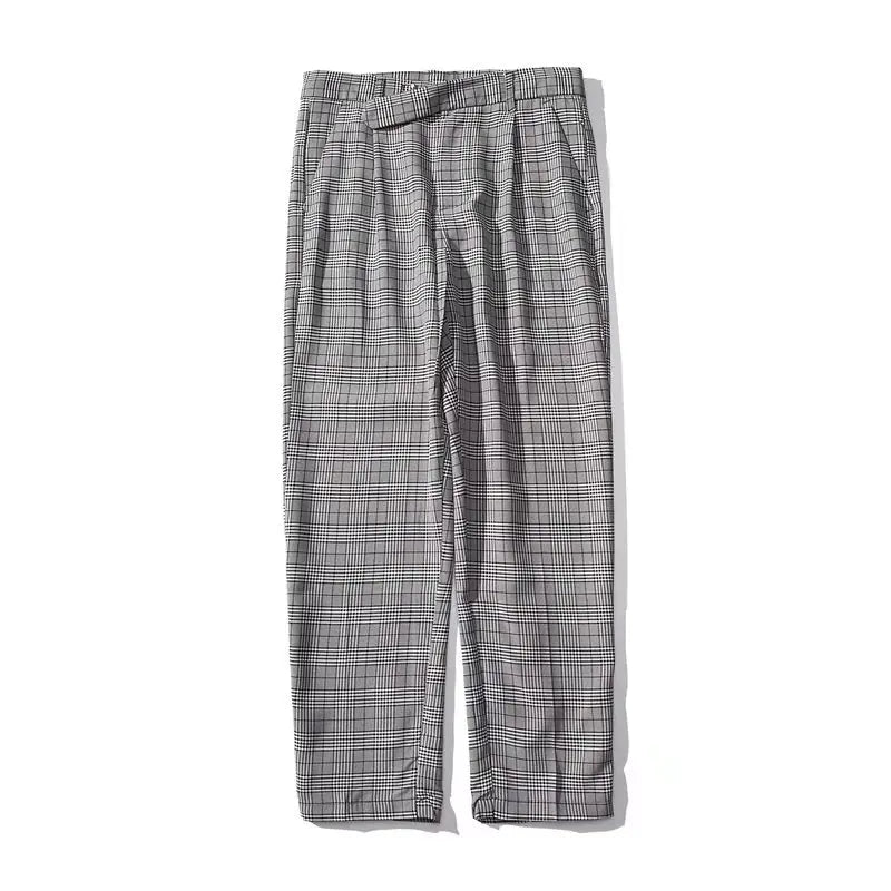 2020 Autumn Retro British Style Plaid Casual Trousers - StilNord
