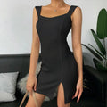 2020 Chic Cutout Mini Dress with Straps - StilNord