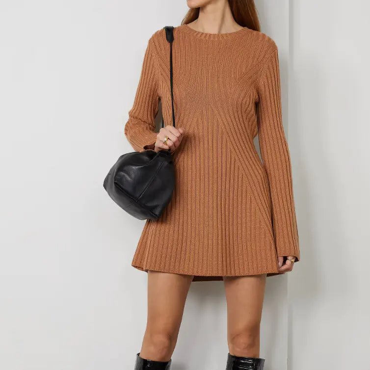 2023 Autumn Winter Long Sleeve Knit Dress for Women - StilNord