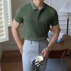 2023 Men's Slim Fit Short Sleeve Polo Shirt - White - StilNord