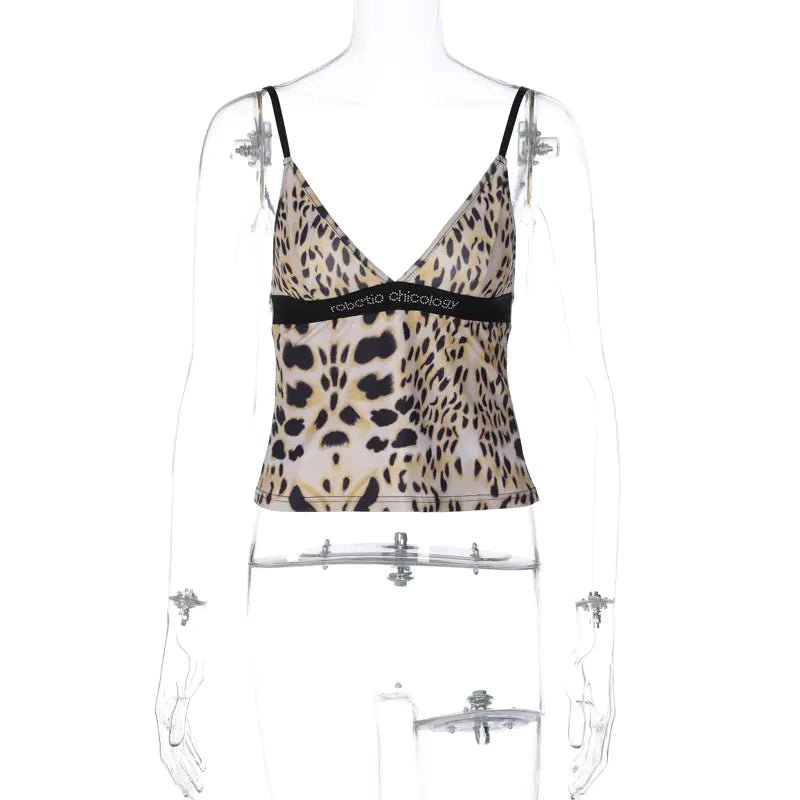 2024 Summer New Women's Sexy Leopard Print Top - StilNord