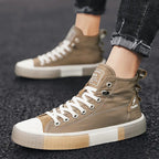 Men's High-Top Color Block Casual Shoes, Breathable