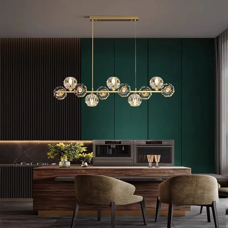Modern Nordic Crystal Copper Dining Pendant Light