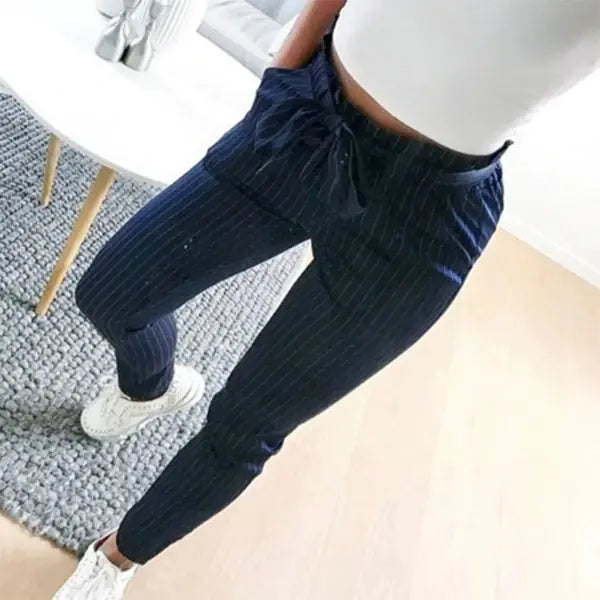 High-Waisted Casual Cropped Pants