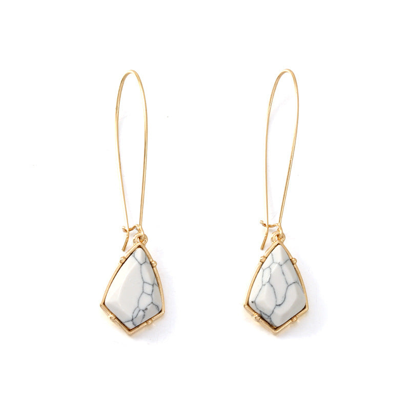 Stylish Minimalist Metal Turquoise Earrings and Drops