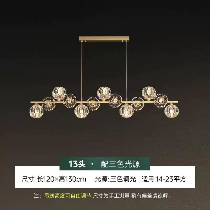 Modern Nordic Crystal Copper Dining Pendant Light