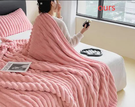 Nordic Luxe Plush Rabbit Fur Blanket