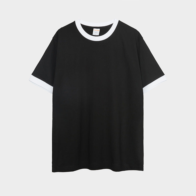 Cotton Japanese Style Basic T-Shirt with Vintage Patch