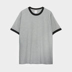 Cotton Japanese Style Basic T-Shirt with Vintage Patch