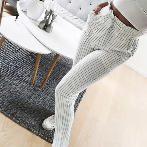 High-Waisted Casual Cropped Pants