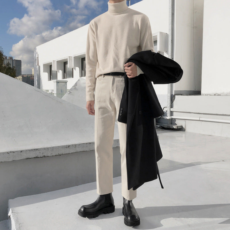 Men's Slim Turtleneck Sweater for Autumn and Winter