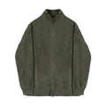 Half-High Neck Zip Knit Cardigan
