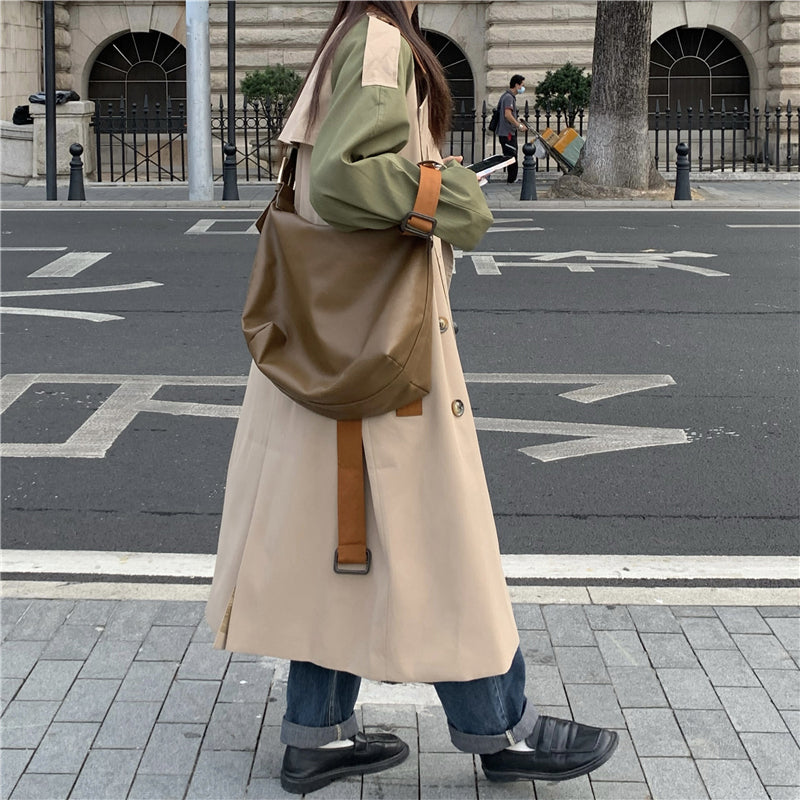 Sungtin Vintage Oversized Women's Trench Coat Jacket