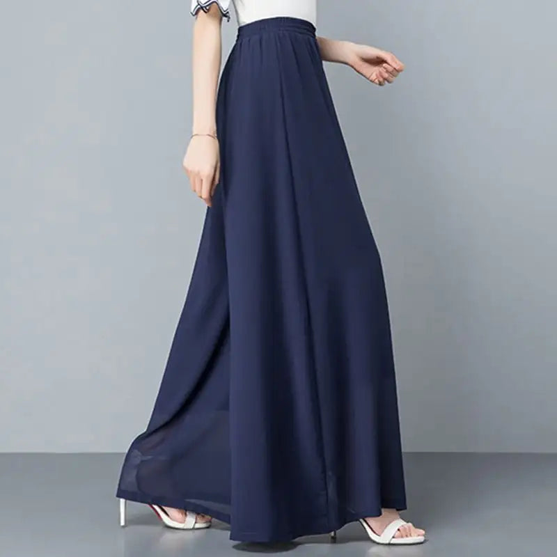 Casual chiffonbukser med vide ben til kvinder