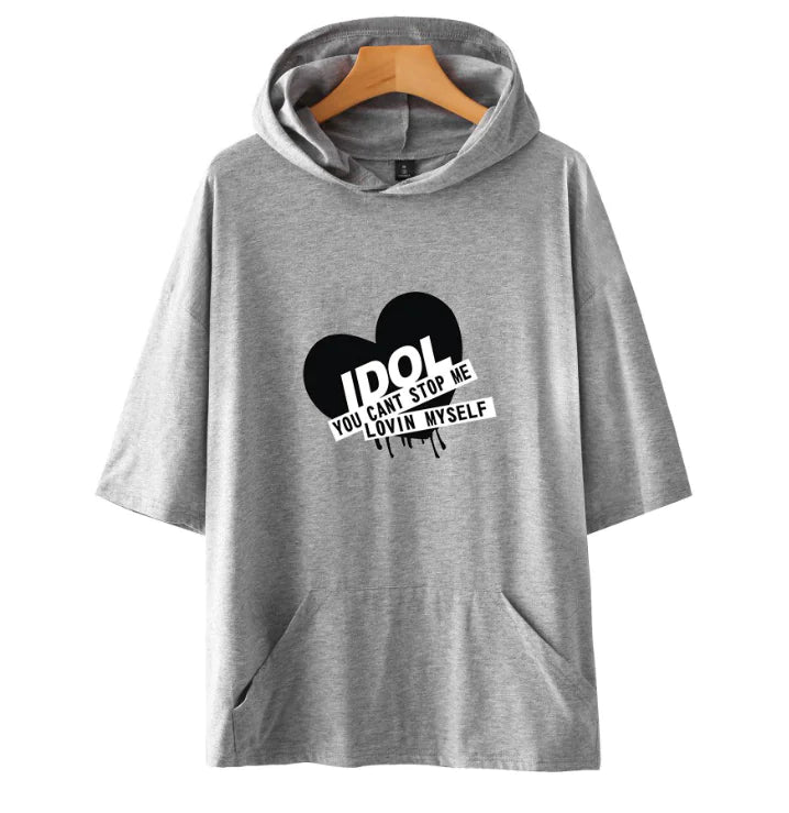 Fashionable Hooded Short Sleeve T-Shirt