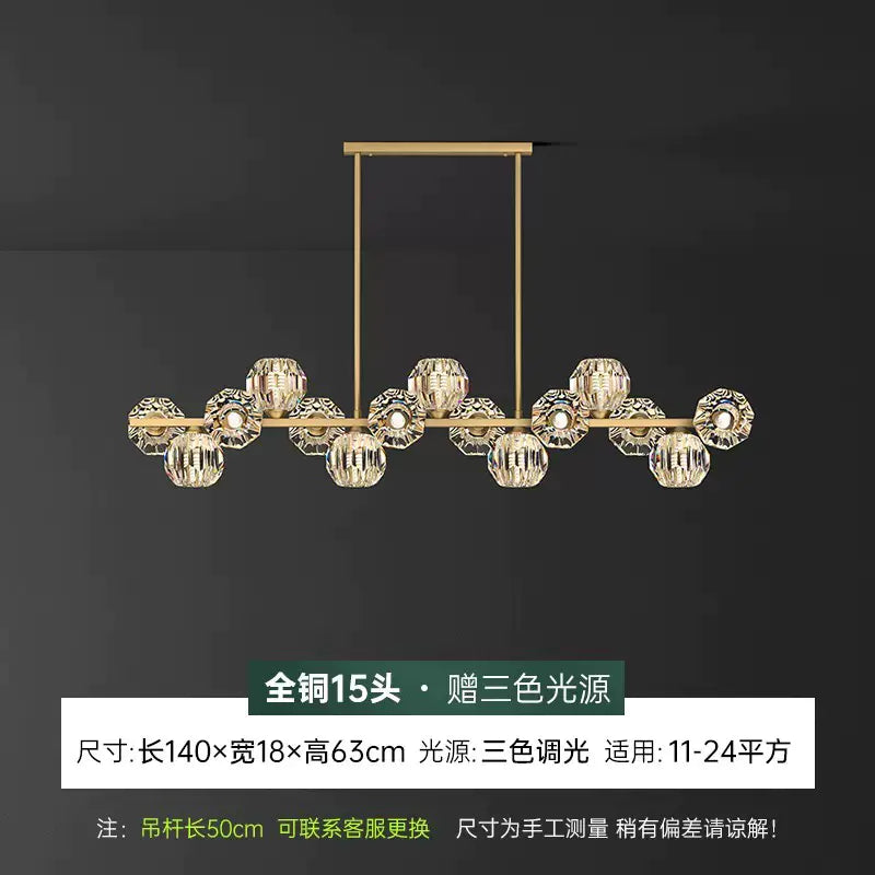 Modern Nordic Crystal Copper Dining Pendant Light