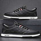 Trendy slip-on herresneakers i læder til afslappet brug