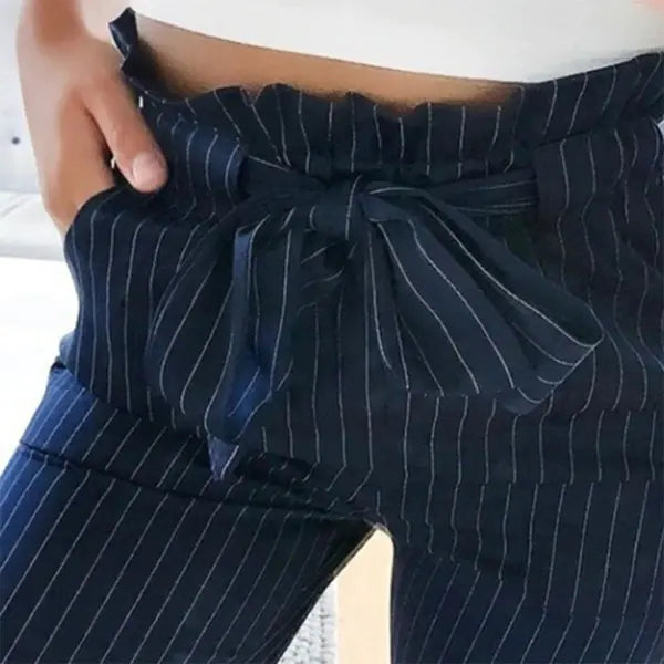 High-Waisted Casual Cropped Pants