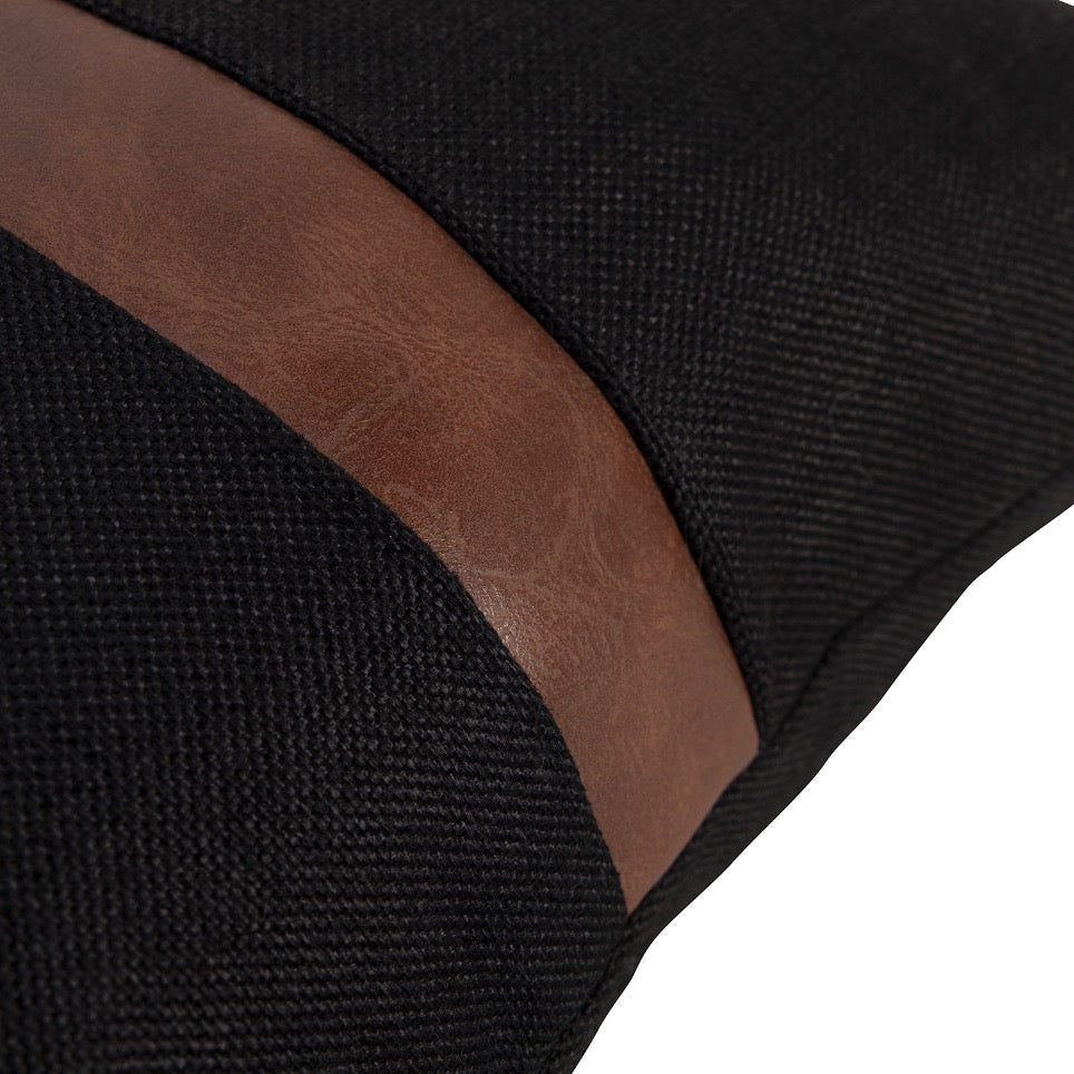 Nordisk Pudebetræk i Linned med Lædersyning