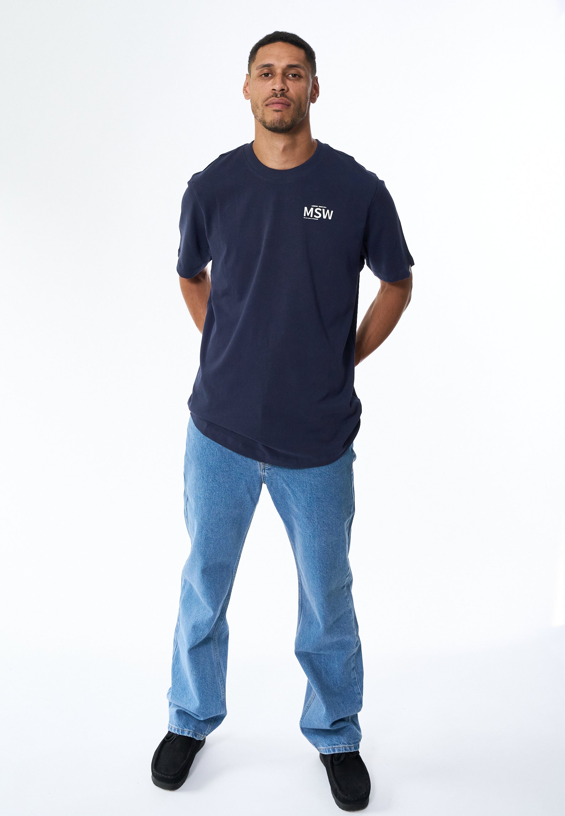 Bruce Text 3 tee - Navy Sea