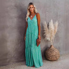 Spring Summer Women's Casual Leopard Print Dress (V-Neck)