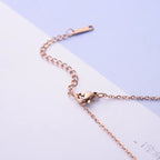 Fashionable Rose Gold Titanium V Necklace for Women