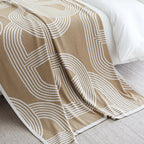 Nordic Geometric Minimalist Knitted Summer Blanket