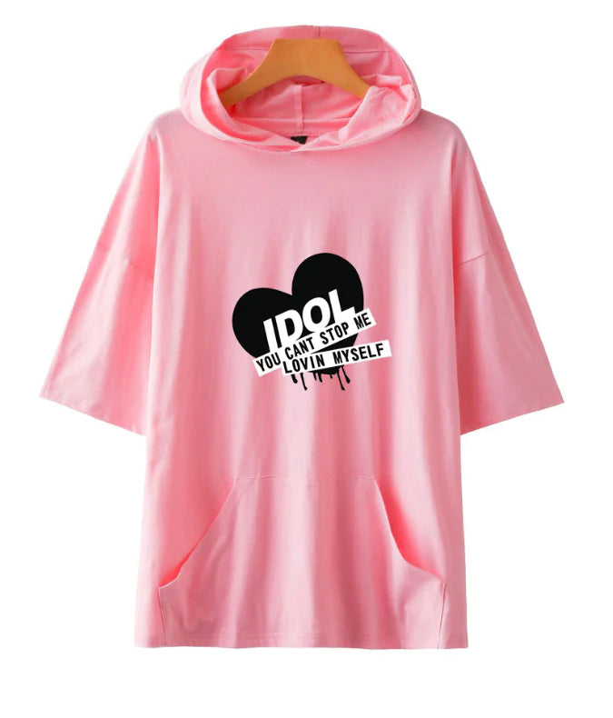 Fashionable Hooded Short Sleeve T-Shirt