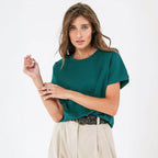 Afslappet Bomulds-Pullover T-shirt