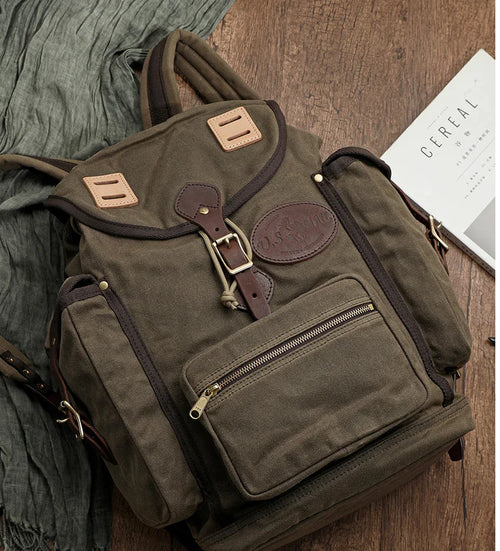 American Retro FR825 Heavy Oil Wax Waterproof Backpack