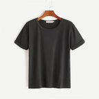 Summer Women's Casual Loose Round Neck Distressed T-Shirt