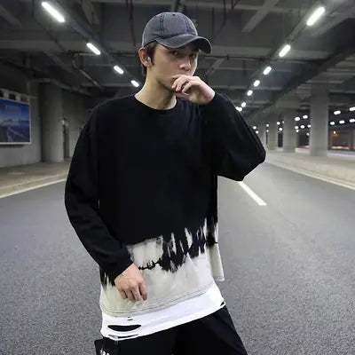 Gradient Split Hem Basic T-Shirt