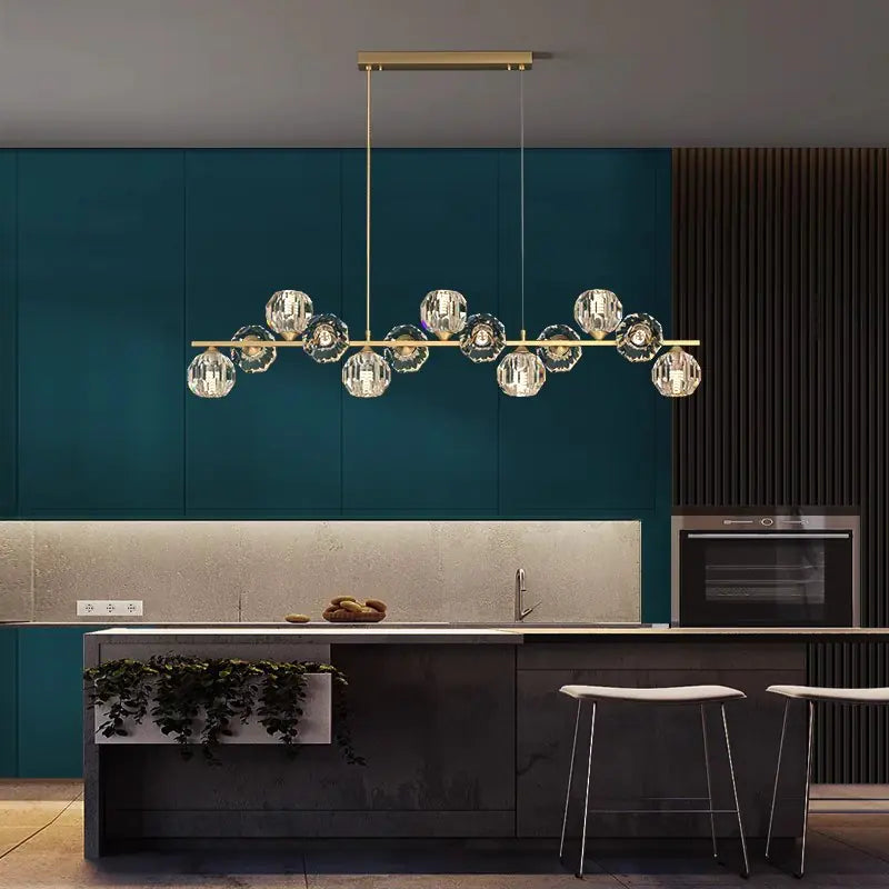 Modern Nordic Crystal Copper Dining Pendant Light