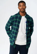 Humphrey Flannel check shirt - Varsity Green