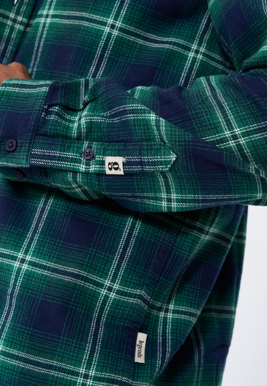 Humphrey Flannel check shirt - Varsity Green