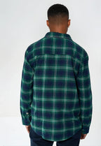Humphrey Flannel check shirt - Varsity Green