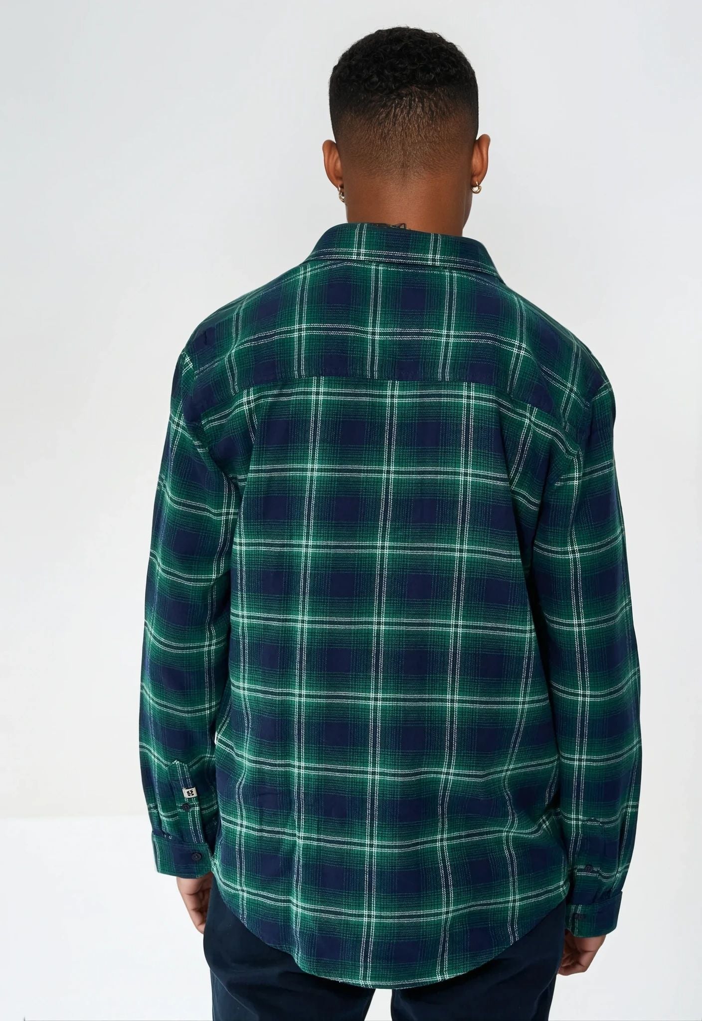 Humphrey Flannel check shirt - Varsity Green