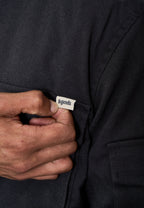 Humphrey Light Twill boxpocket quilt overshirt - Dark Grey