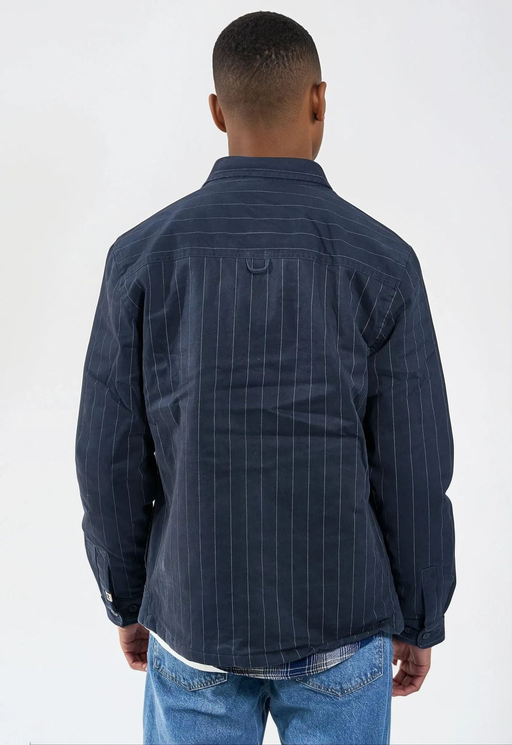 Humphrey Pinstripe quilt overshirt - Charcoal