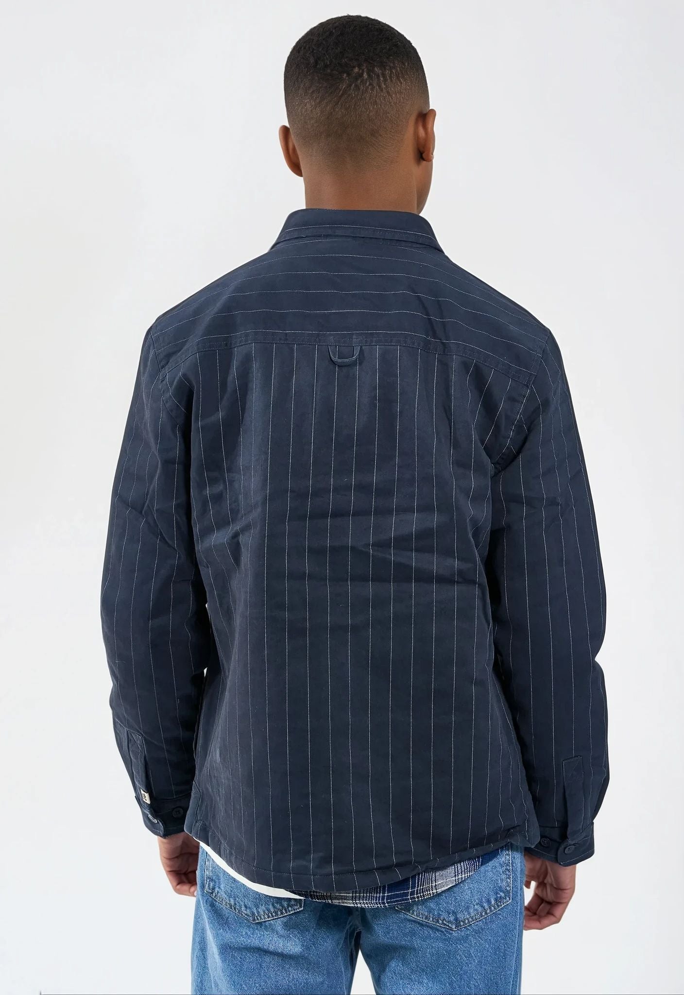 Humphrey Pinstripe quilt overshirt - Charcoal