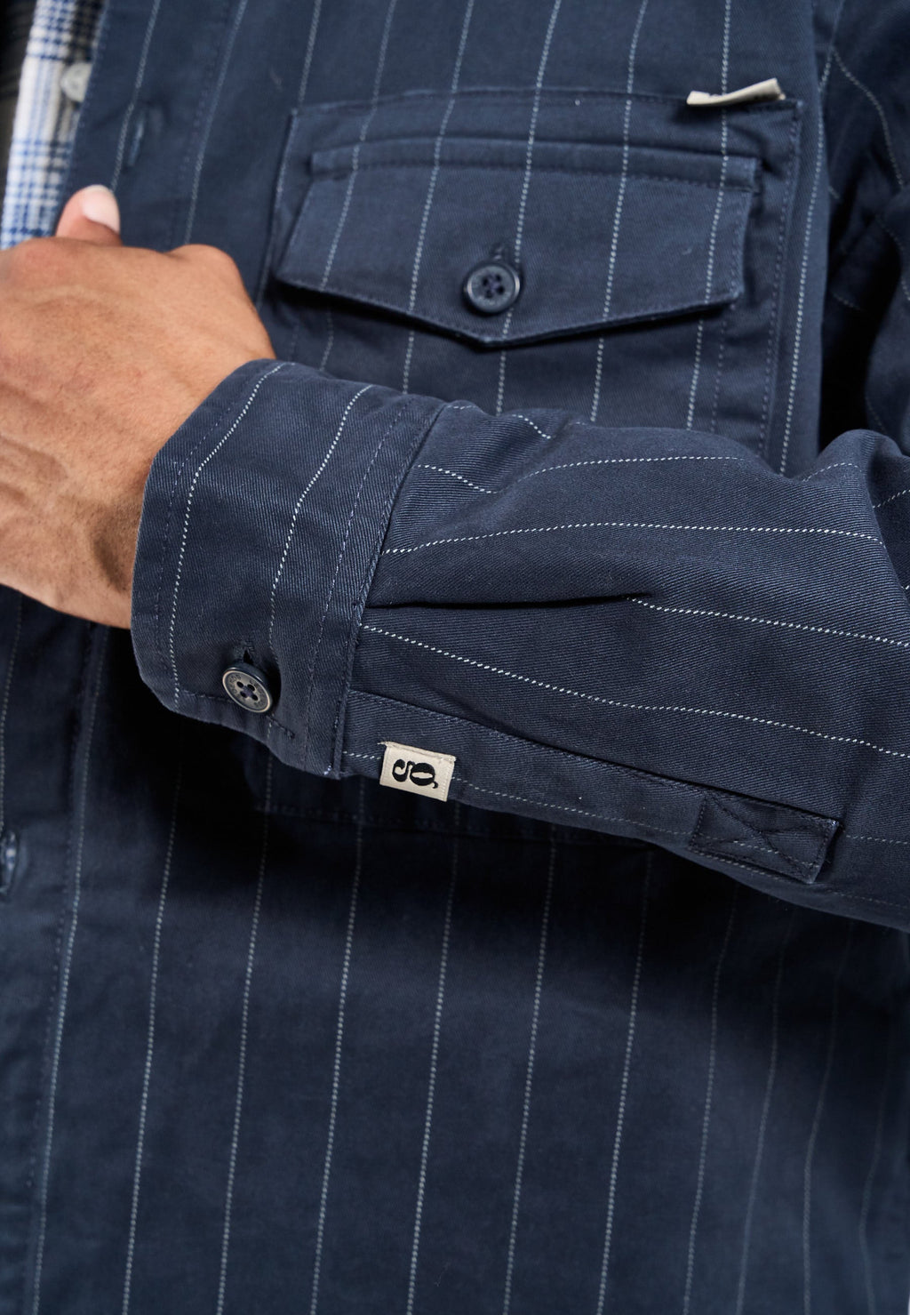 Humphrey Pinstripe quilt overshirt - Charcoal