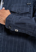 Humphrey Pinstripe quilt overshirt - Charcoal