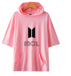 Fashionable Hooded Short Sleeve T-Shirt