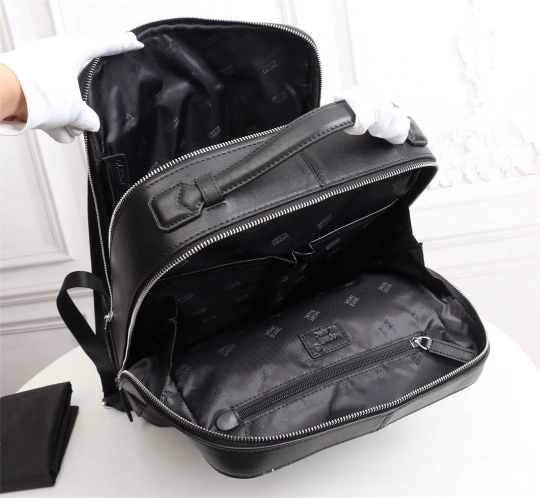 Men's Genuine Leather Waterproof Business Backpack