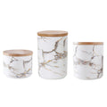 Nordic Marble Pattern Ceramic Storage Jar with Lid