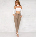 High-Waisted Casual Cropped Pants