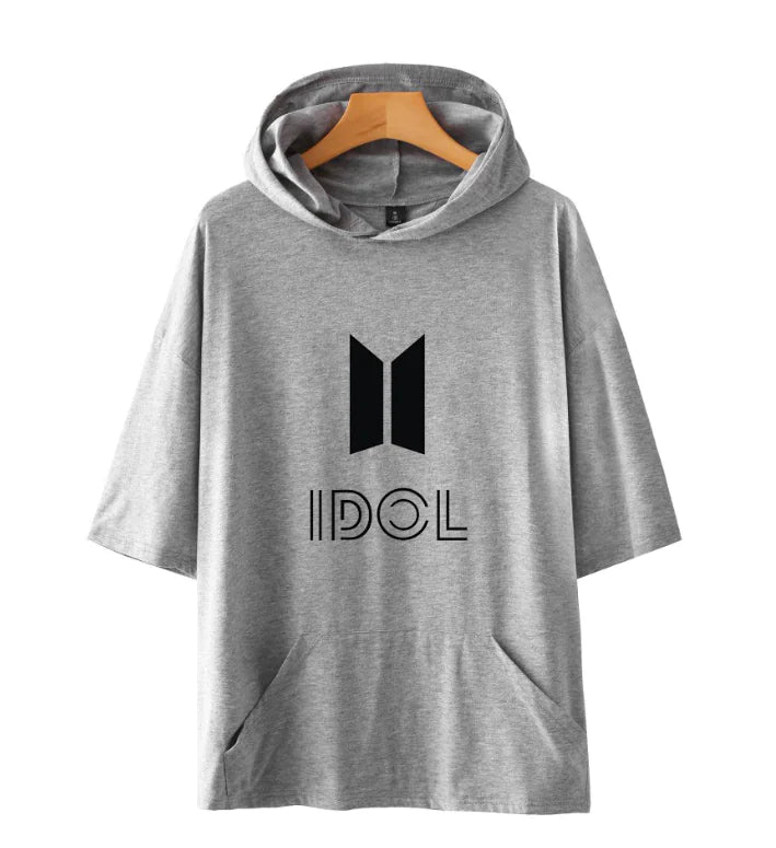 Fashionable Hooded Short Sleeve T-Shirt